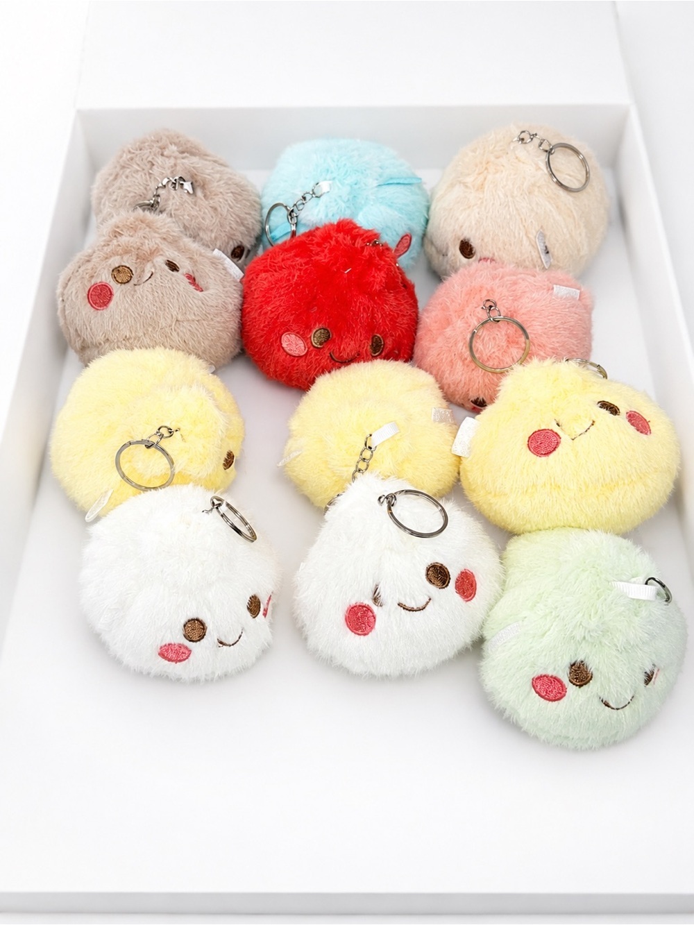 12 PIECE KAWAII PLUSH KEYCHAIN BUNDLE